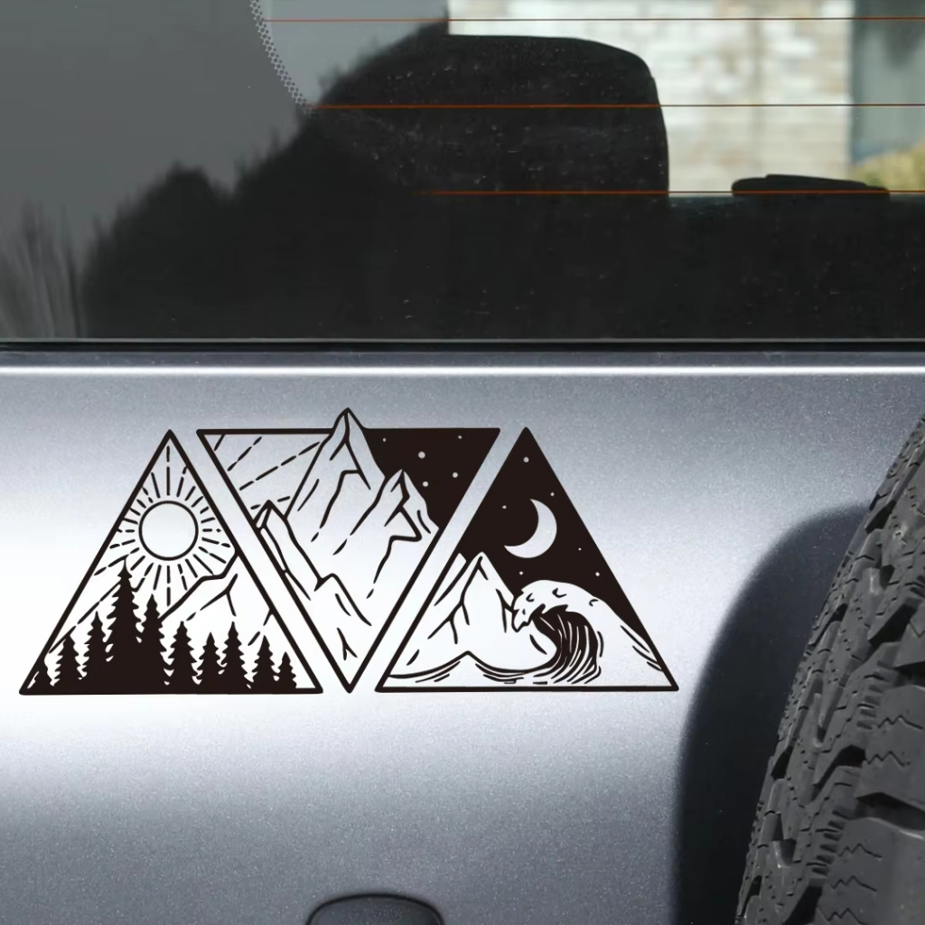 จัดแต่งทรงผมรถ Ocean Mountain Decals, Camper Van Motorhome SUV Decor สติกเกอร์ไวนิลอุปกรณ์เสริม Tunning Auto Parts