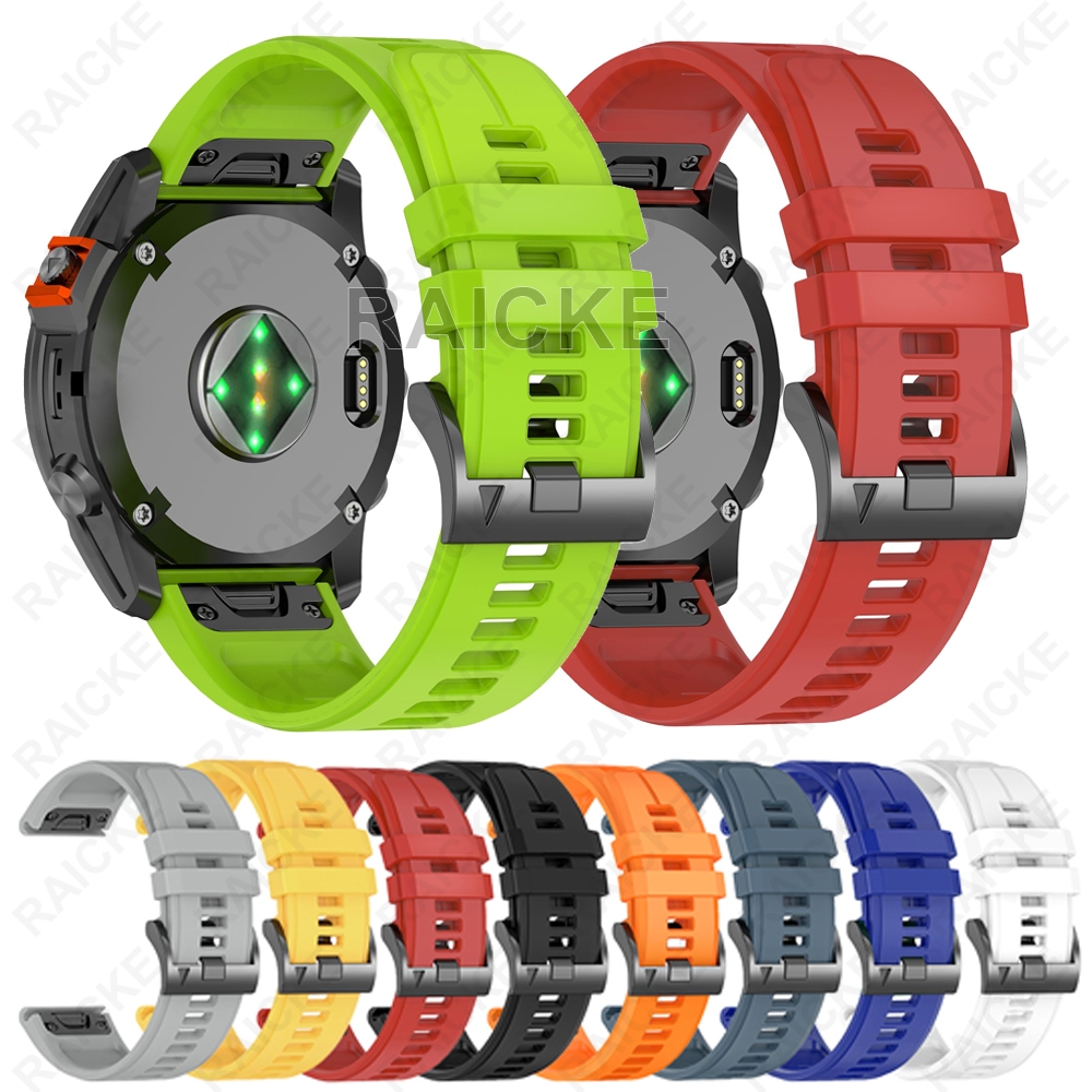สายรัดซิลิโคนอ่อนนุ่ม Replacment สายนาฬิกาสําหรับ Garmin Fenix 8 51mm 47mm / 7X / 6 / 5X Plus / Fenix3 hr / Forerunner 935 945 955 965 970 – โปรปัง