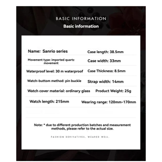 Sanrio Hello Kitty Kuromi Kids Round Quartz Watch 3D Stereoscopic Design Cartoon Dial Candy Color PU Strap Student Watchs