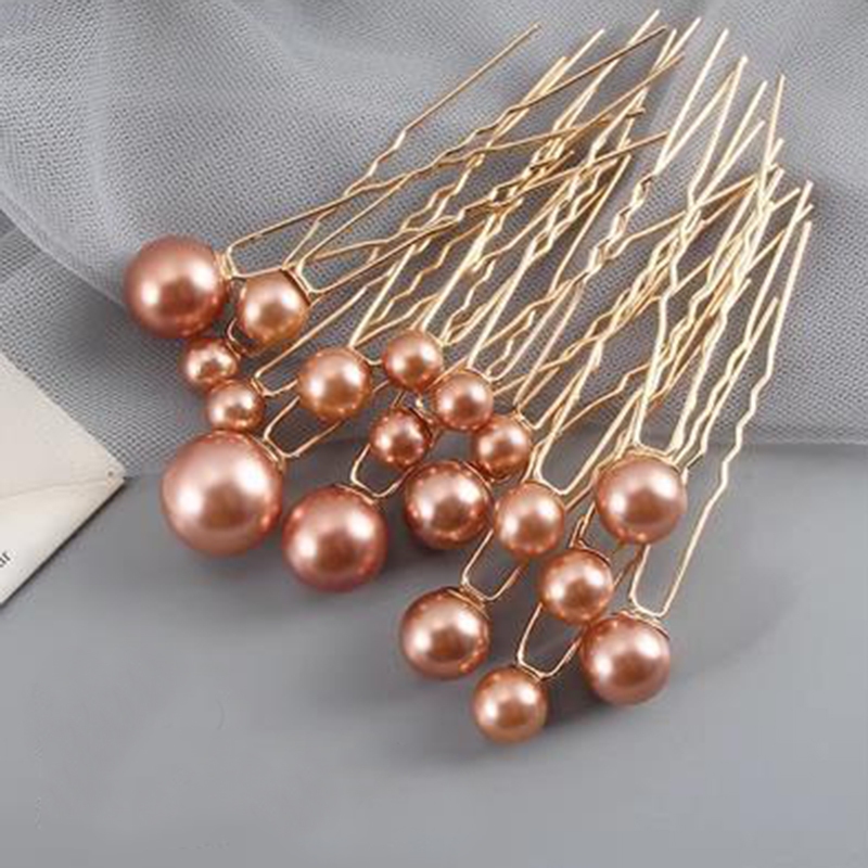 งานแต่งงาน Tiara Disc ผม Elegant Pearl ผมส้อมเจ้าสาว U-รูป Hairpin หวีผมลูกปัดคลิปผมอุปกรณ์เสริม - รูปที่ 6