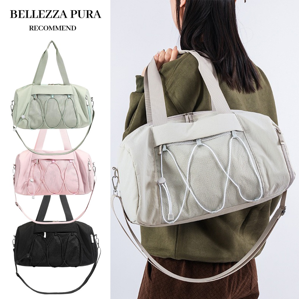 BELLEZZA PURA กระเป๋าเดินทาง Yoga Gym Bag ความจุขนาดใหญ่น้ําหนักเบากระเป๋าถือกันน้ํากระเป๋าสะพายกีฬา
