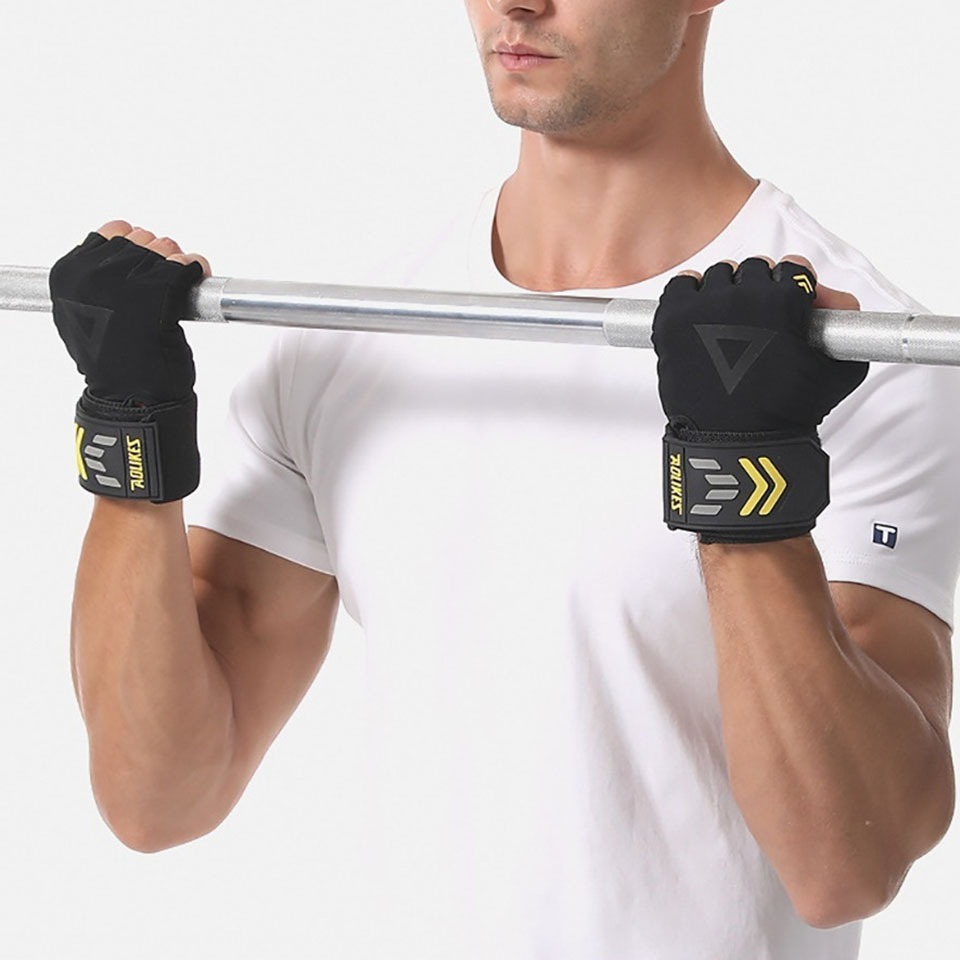 AOLIKES 1 คู่ถุงมือยกน้ําหนักสายรัดข้อมือสนับสนุน Breathable Anti-Slip กีฬา Gym ถุงมือเพาะกาย Powerlifting ฟิตเนสการฝึกอบรม - รูปที่ 4