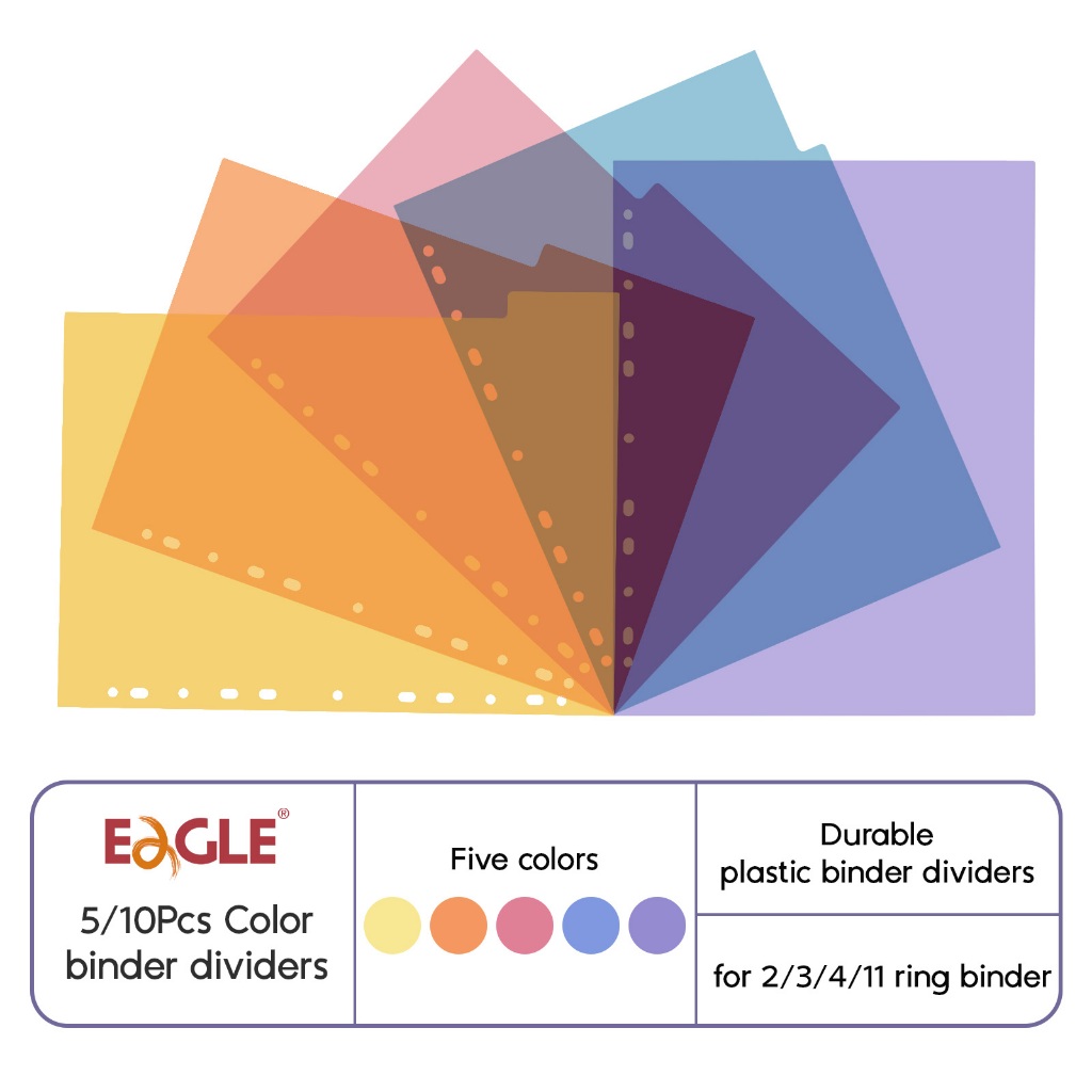 EAGLE Binder Index Dividers A4 ขนาดหน้าดัชนีสําหรับโน้ตบุ๊คหลวมเครื่องเขียนบุ๊คมาร์คอุปกรณ์สํานักงานโรงเรียน