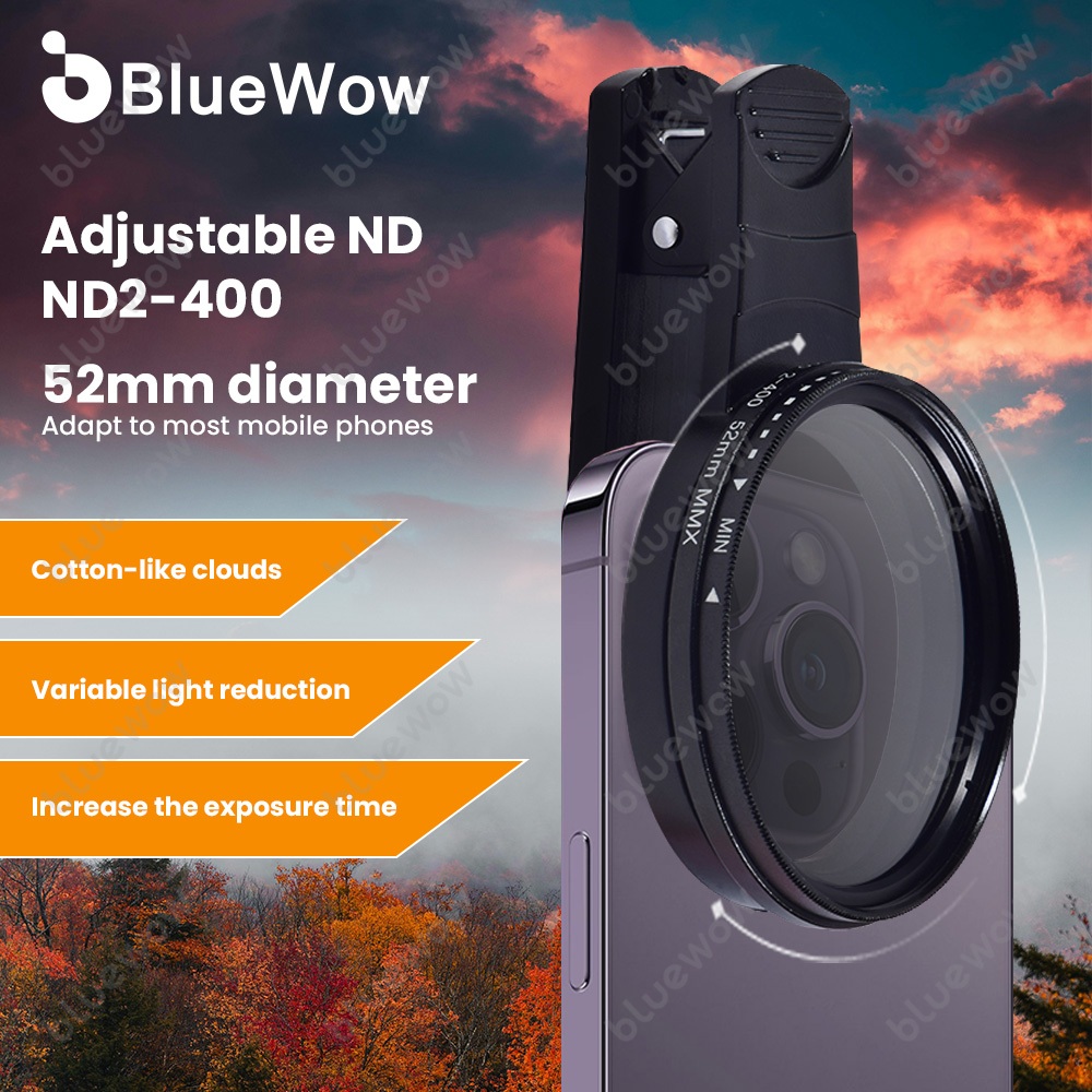BlueWow Universal ปรับ ND 52 มม./67 มม.เลนส์กล้อง CPL Polarizer เลนส์โทรศัพท์มือถือกรองลดแสงเลนส์ Starlight เหมาะสําหรับโทรศัพท์มือถือ