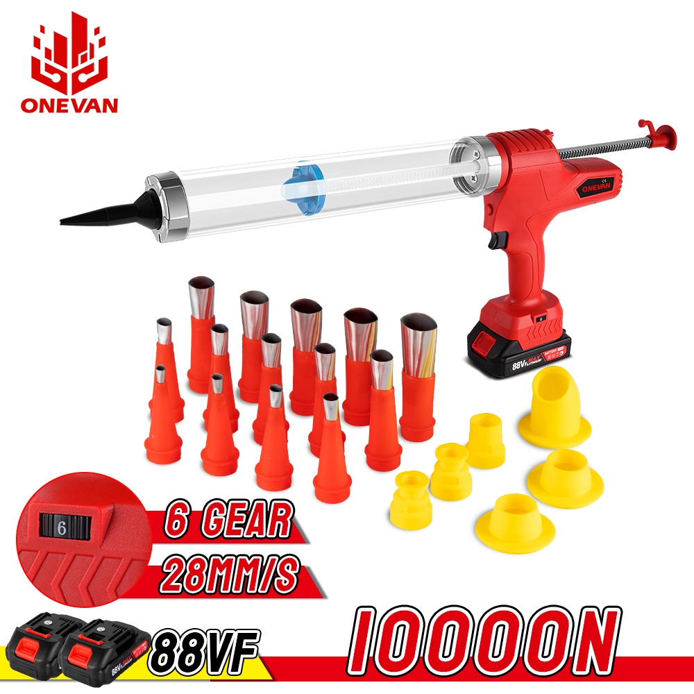 ONEVAN ปืนยิงกาวไฟฟ้าไร้สาย 6 ความเร็ว 10000N สําหรับแบตเตอรี่ Makita 18v