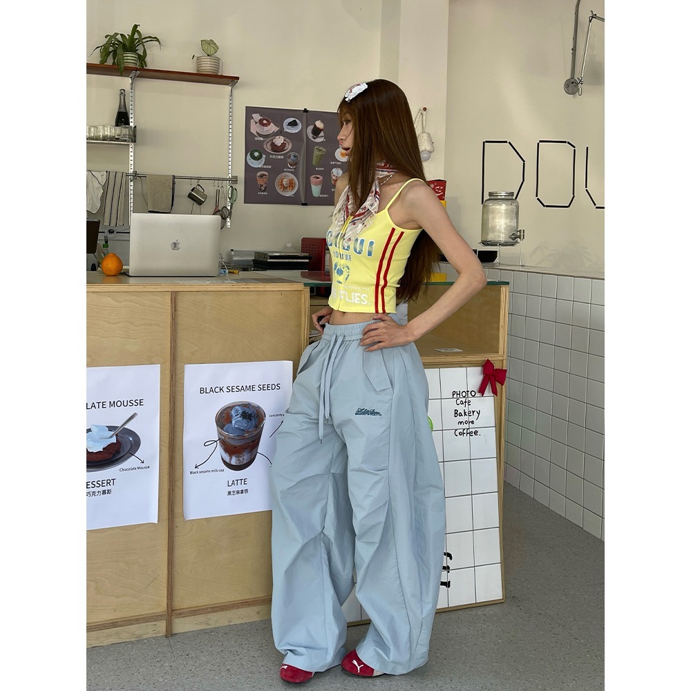 EERSHENSHI بنطلون كاجوال أمريكي ريترو — صورة 8