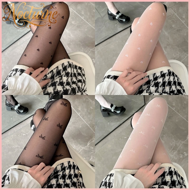 ⭐จัดส่งจากกทม ⭐ถุงน่องสตรี โบว์/ลายรัก ดีไซน์หัวใจ เซ็กซี่รัดรูป บางเฉียบ ระบายอากาศได้ดี เหมาะสำหรับออฟฟิศและนักศึกษา