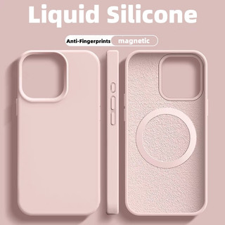 หรูหราซิลิโคนเหลวซ่อนเคสโทรศัพท์แม่เหล็กสําหรับiPhone 16 15 14 13 Pro max 14 15 16 Plusกรณีความงามกันกระแทกป้องกันลายนิ้วมือและป้องกันมือเหงื่อปลอกครอบคลุมเต็มรูปแบบ