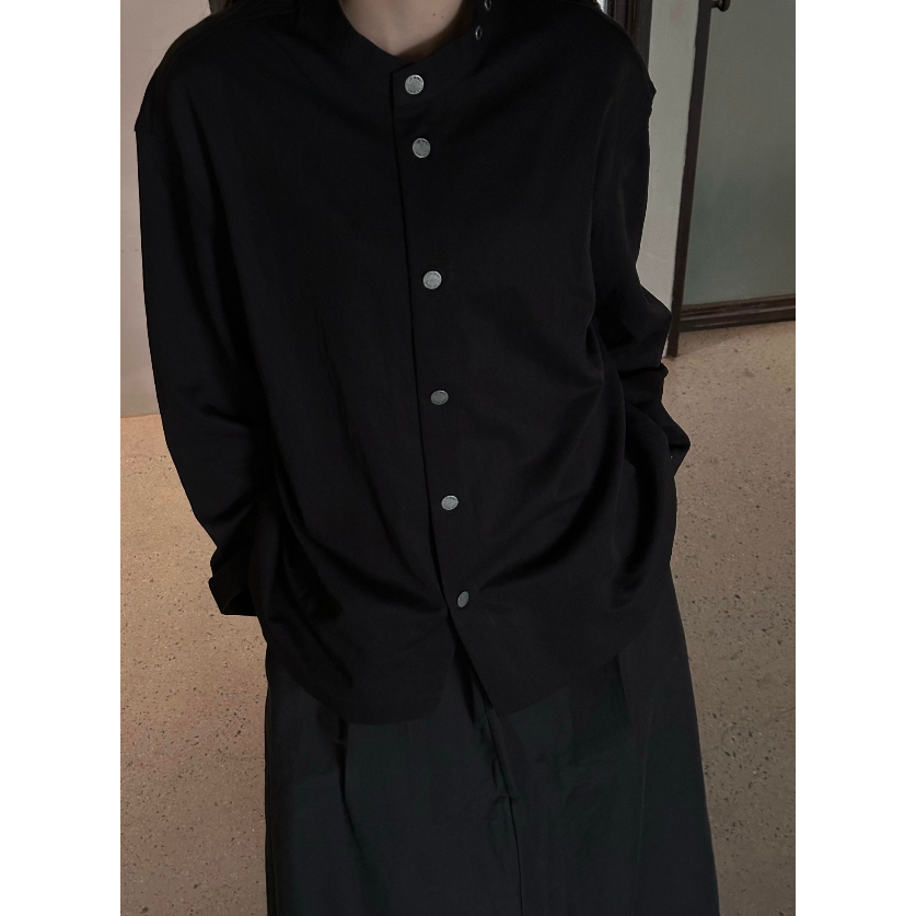 Street Wear Top Star Same Style CHOICES Metal Stand Collar Long Sleeve Shirt Unisex