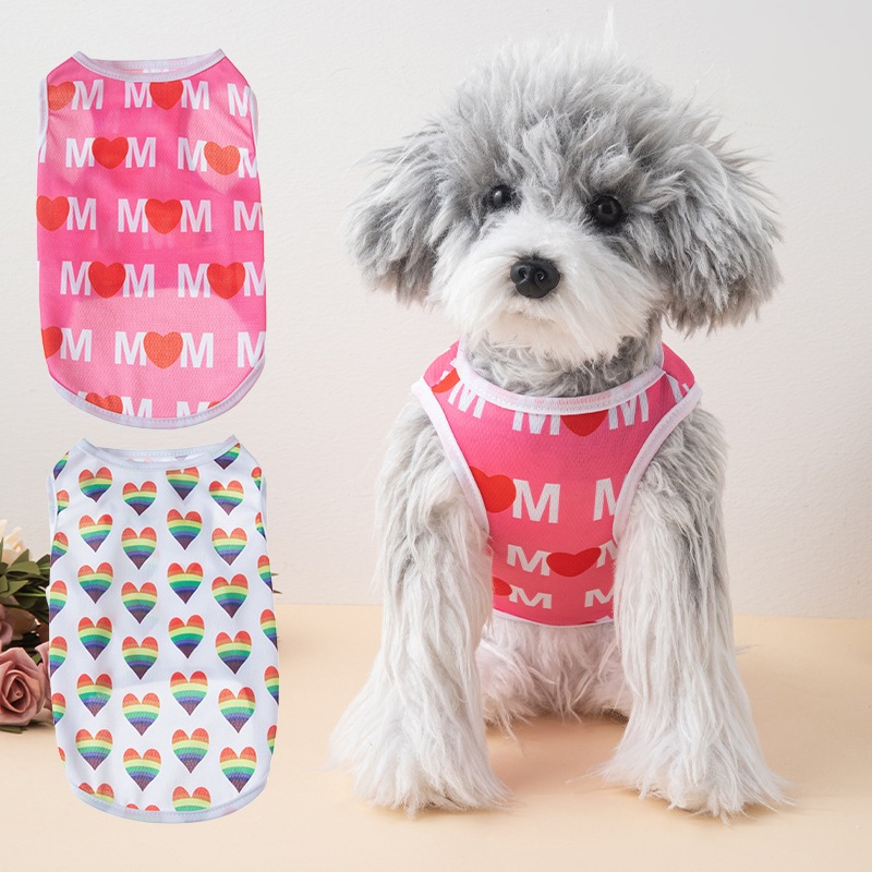 Love & RainbowPet T - shirts Collection | แม่ - การออกแบบธีม | ชุดฤดูร้อนสุนัข/แมว | ผ้านุ่มระบายอากาศ