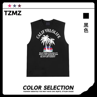Metozone เสื้อยืดแขนกุด พิมพ์ลาย เทรนด์ชายหาด ฤดูร้อน สําหรับผู้ชาย