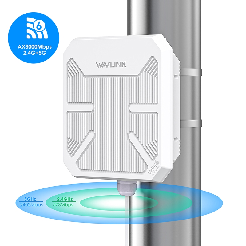 WAVLINK AX3000 WiFi6 จุดเชื่อมต่อกลางแจ้ง Long Range Outdoor WiFi Mesh Extender พร้อม PoE