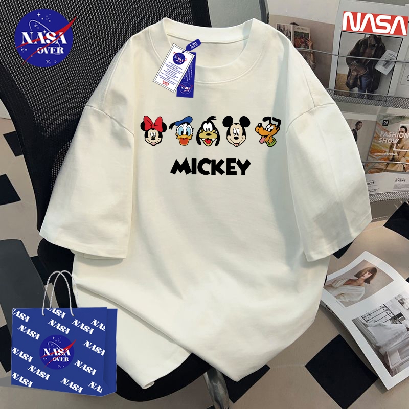 【พร้อมส่ง】🔥NASA ทรงโอเวอร์ไซส์ แขนสั้น คอกลม ใส่ได้ทั้งชายหญิง ลายสัตว์ 🐾🦁 เสื้อ ผ้าฝ้ายแท้100% คอกลม YG505