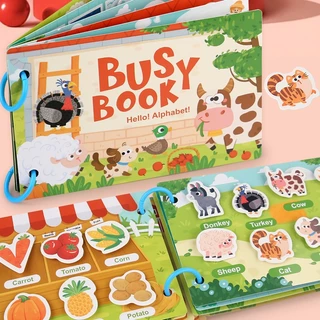 Busy Quiet Book หนังสือกิจกรรม หนังสือเสริมพัฒนาการ หนังสือฝึกสมอง ของเล่นเสริมพัฒนาการ ของเล่นเสริมพัฒนาการเด็ก 1-3 ขวบ