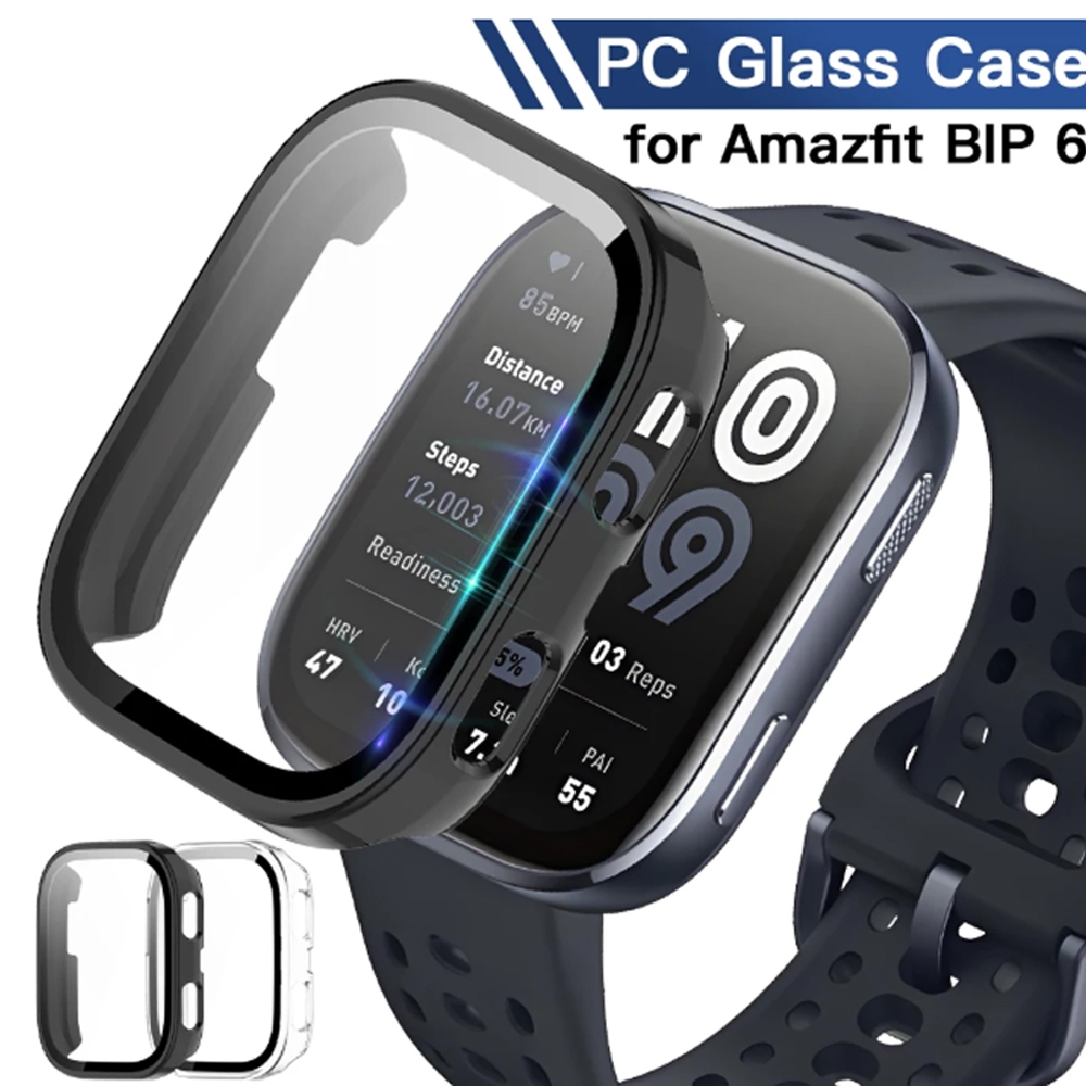 ฟิล์ม Amazfit Bip 6 Pc + แก้วสําหรับ Amazfit Bip 6 กรณีสมาร์ทนาฬิกาป้องกันหน้าจอทั้งหมดฝาครอบกันชนป้