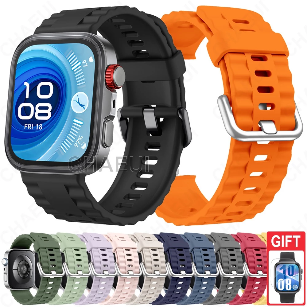 สายรัดซิลิโคนอุปกรณ์เสริมสร้อยข้อมือสําหรับ Huawei Watch Fit 5 4 Pro / Huawei Watch Fit 5 4 3