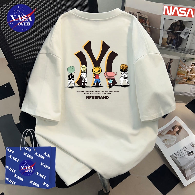 【พร้อมส่ง】🔥NASA ใส่ได้ทั้งชายหญิง เสื้อ ผ้าฝ้ายแท้100% ลายคนห้าคนหันหลัง 👥 ทรงโอ