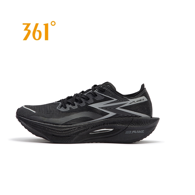 361 Degrees Flame 3.0 รองเท้าวิ่งผู้ชายมาราธอนแผ่นคาร์บอนแข่งกันกระแทกระบายอากาศ 672412207