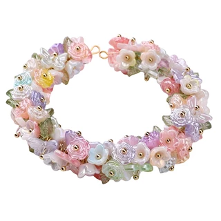 8x5 มม.ประมาณ 100 ชิ้น Camellia ลูกปัด Lily ดอกไม้ลูกปัด ABS peary-lustre DIY Garland สร้อยข้อมืออุปกรณ์เสริม