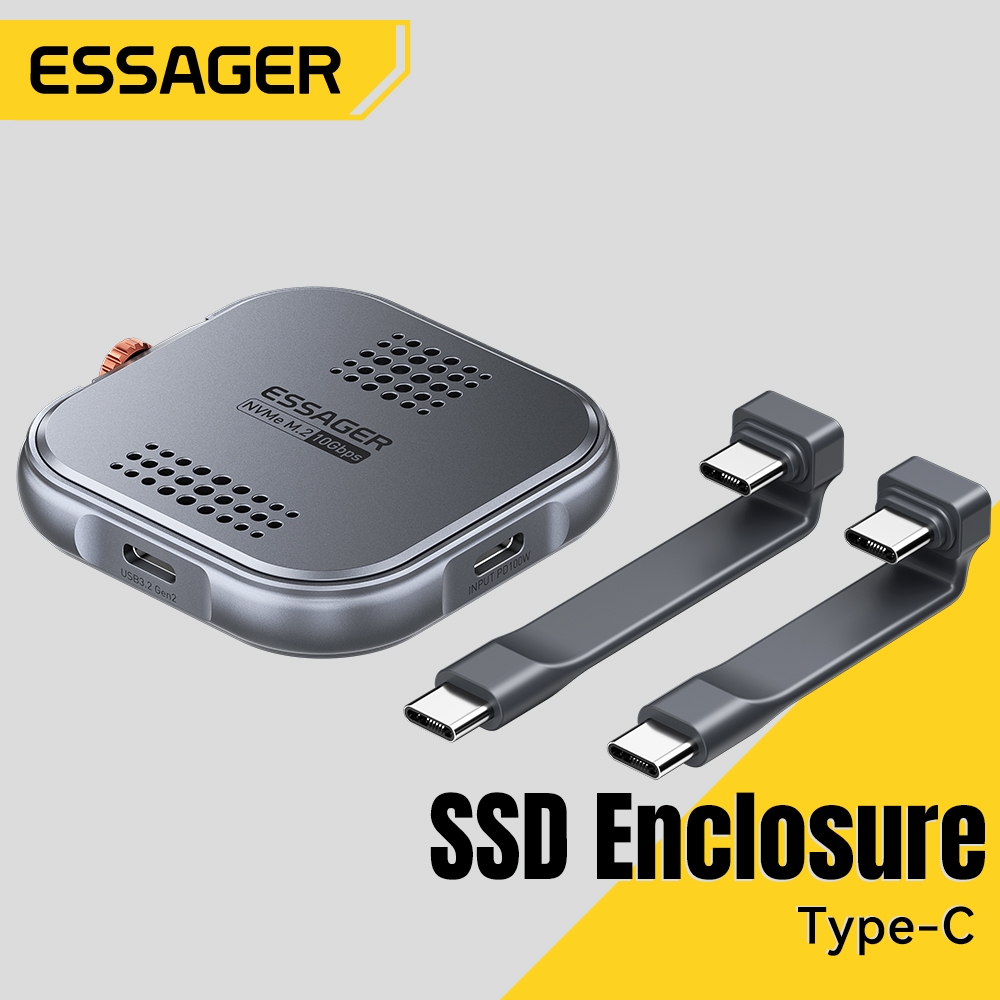 Essager PD100W M.2 SSD Solid State Drive Magnetic การกระจายความร้อนกล่องฮาร์ดดิสก์ USB3.2 การถ่ายโอนความเร็วสูงเหมาะสําหรับโทรศัพท์มือถือและแท็บเล็ต
