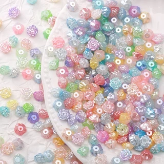 8x5 มม.ประมาณ 100 ชิ้น Camellia ลูกปัด Lily ดอกไม้ลูกปัด ABS peary-lustre DIY Garland สร้อยข้อมืออุปกรณ์เสริม