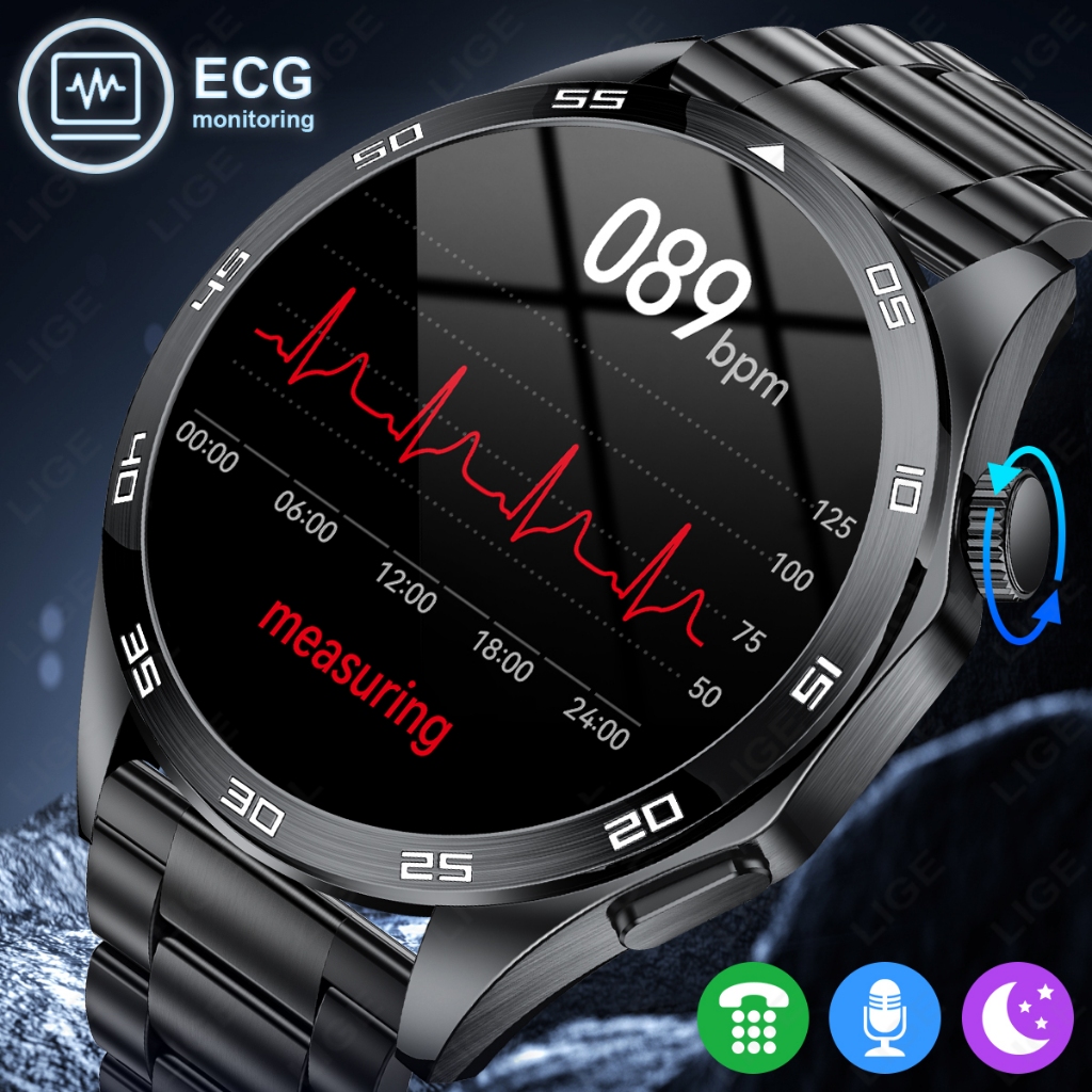 LIGE GT4 Pro สมาร์ทวอท์ช Original Men กีฬากันน้ำฟิตเนส Tracker บลูทูธสร้อยข้อมือสมาร์ท ECG Health Monitor Smartwatch สำหรับ Android IOS