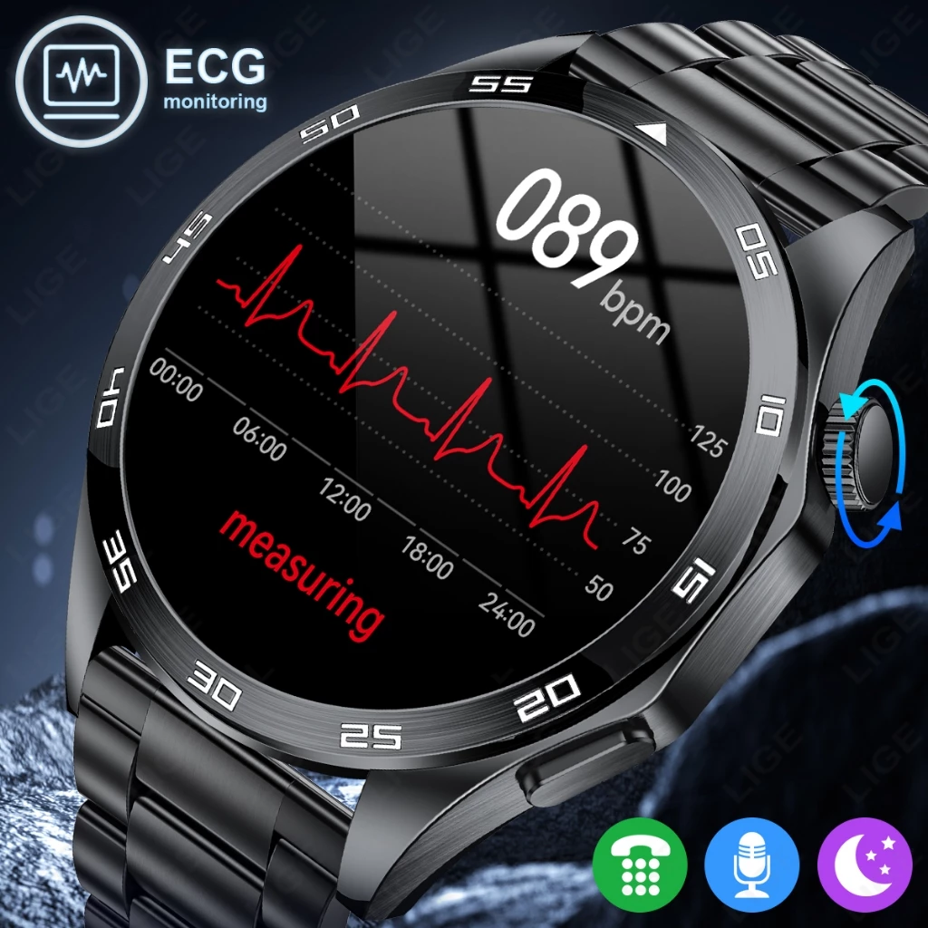 LIGE GT4 Pro สมาร์ทวอท์ช Original Men กีฬากันน้ำฟิตเนส Tracker บลูทูธสร้อยข้อมือสมาร์ท ECG Health Monitor Smartwatch สำหรับ Android IOS