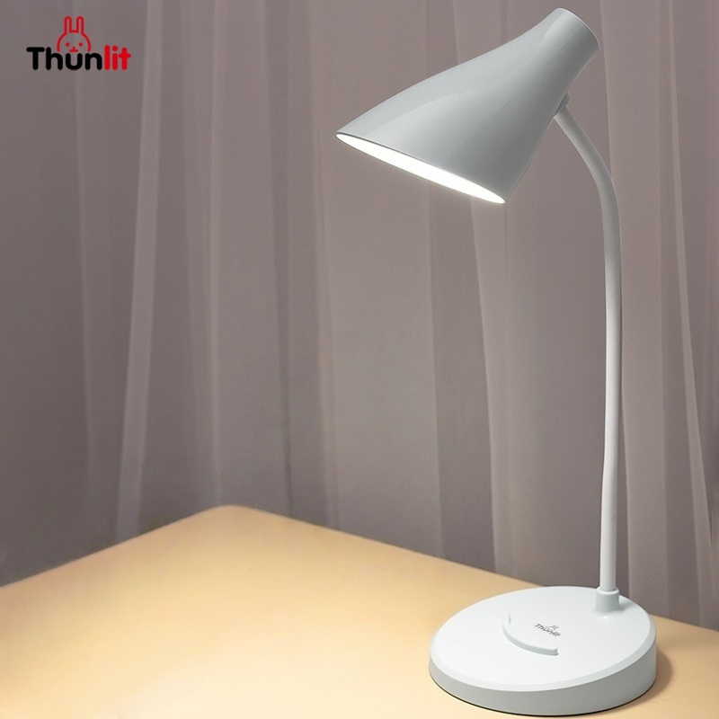 Thunlit โคมไฟตั้งโต๊ะสําหรับเด็ก โคมไฟตั้งโต๊ะ LED หรี่แสงได้ USB ชาร์จโคมไฟตั้งโต๊ะเด็ก 3 อุณหภูมิสีโคมไฟอ่านหนังสือ