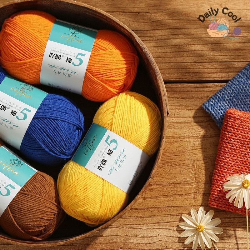 ไต้หวันขายร้อนพร้อมสต็อกจัดส่งด่วน [Acridine Occasional 5 Strands Milk Cotton] 100g A Group 99 สีผ้าฝ้ายขนสัตว์ห้าผ้าพันคอถักมือหมวกรองเท้าแตะด้ายขนาดกลาง