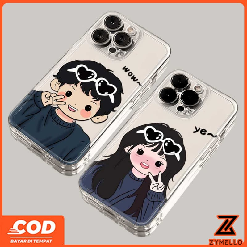 สําหรับOPPO Reno 15F Reno 14F Reno 14 Pro Reno 13F Reno 13 Pro Reno12 F Reno 12 PRO Reno 11F Reno 8Z Reno 7Z Reno 8T 5Gน่ารักคู่ขี้อายเด็กสาวกันกระแทกTPUเคสโทรศัพท์