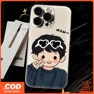 สําหรับOPPO Reno16F 16Pro 15F 15ProMax 14F 14Pro 13F 13Pro 12F 12Pro 11F 11Pro 10Pro 8T 8Z 7Z 6Zน่ารักคู่ขี้อายเด็กสาวกันกระแทกTPUเคสโทรศัพท์