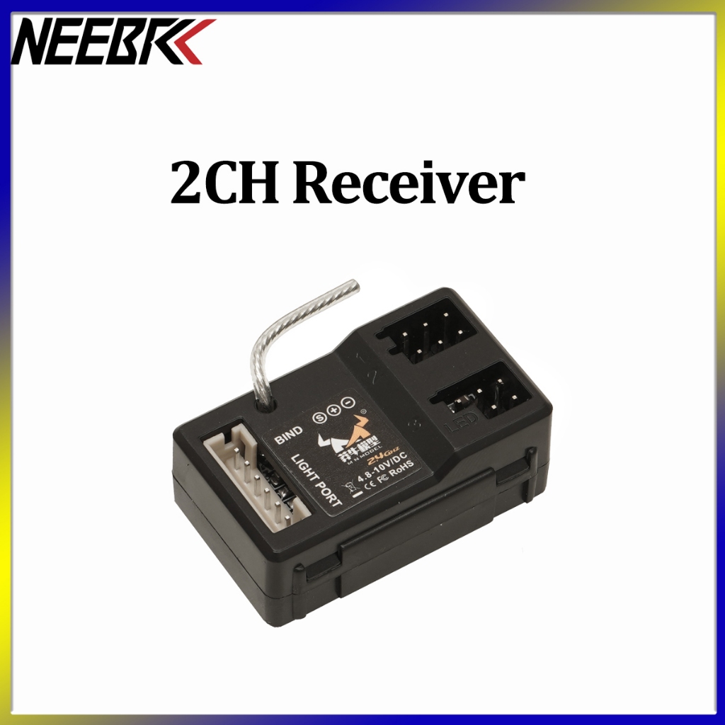 NEEBRC 2CH 2.4G ตัวรับสัญญาณ 4.8-10V DC ไฟ LED พอร์ตสําหรับ 1/12 RC Crawler รถ MN82 MN82 MN78 MN99 M