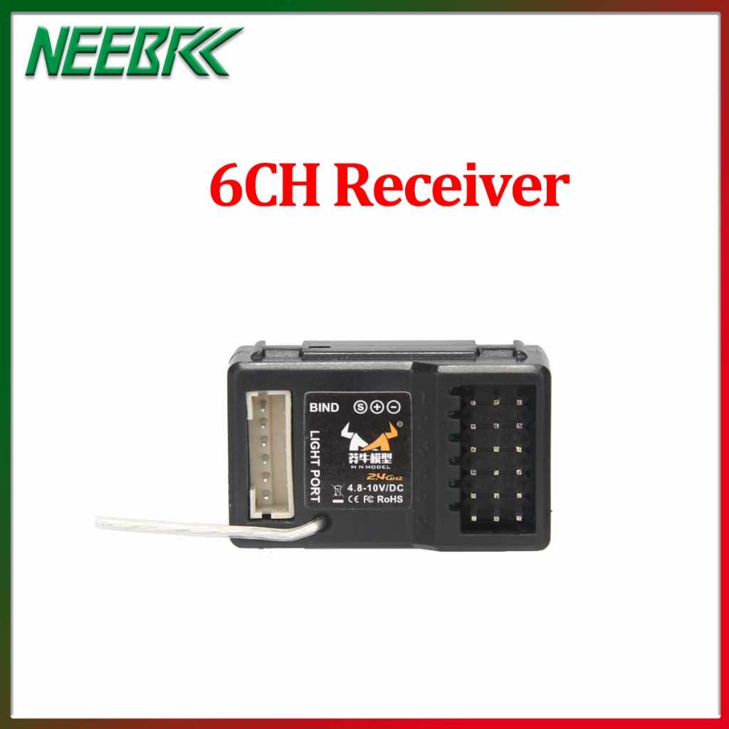 NEEBRC 6CH 2.4G ตัวรับสัญญาณไฟ LED พอร์ต 4.8-10V สําหรับ 1/12 RC Crawler รถ MN82 MN86 MN78 MN99 MN12