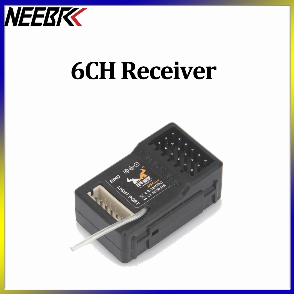 6CH 2.4G ตัวรับสัญญาณไฟ LED พอร์ต 4.8-10V สําหรับ 1/12 RC Crawler รถ MN82 MN86 MN78 MN99 MN128 MN168