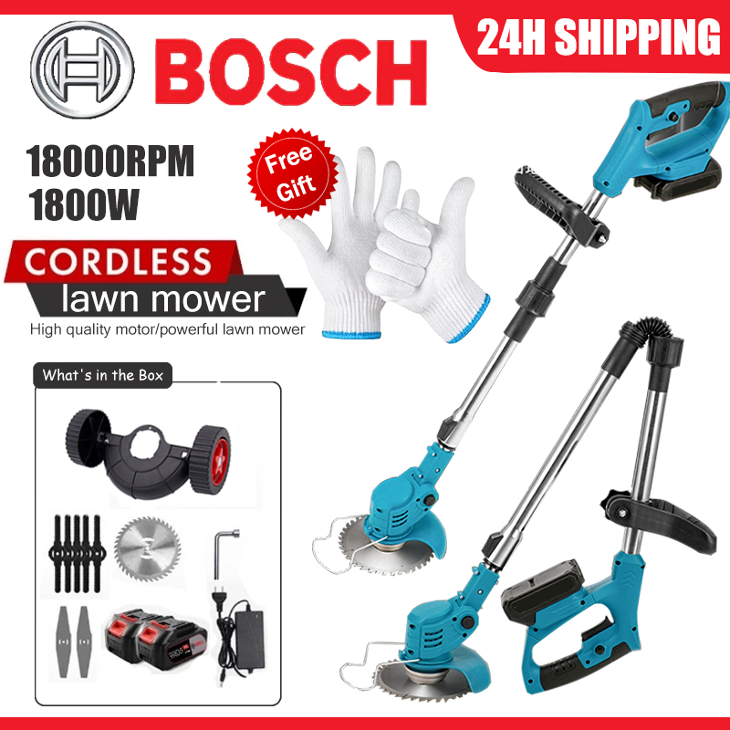 BOSCH Mesin Rumput 9980VF แบตเตอรี่เครื่องตัดหญ้าไร้สายเครื่องตัดหญ้าไฟฟ้าเครื่องตัดหญ้าล้อแบบชาร์จไ