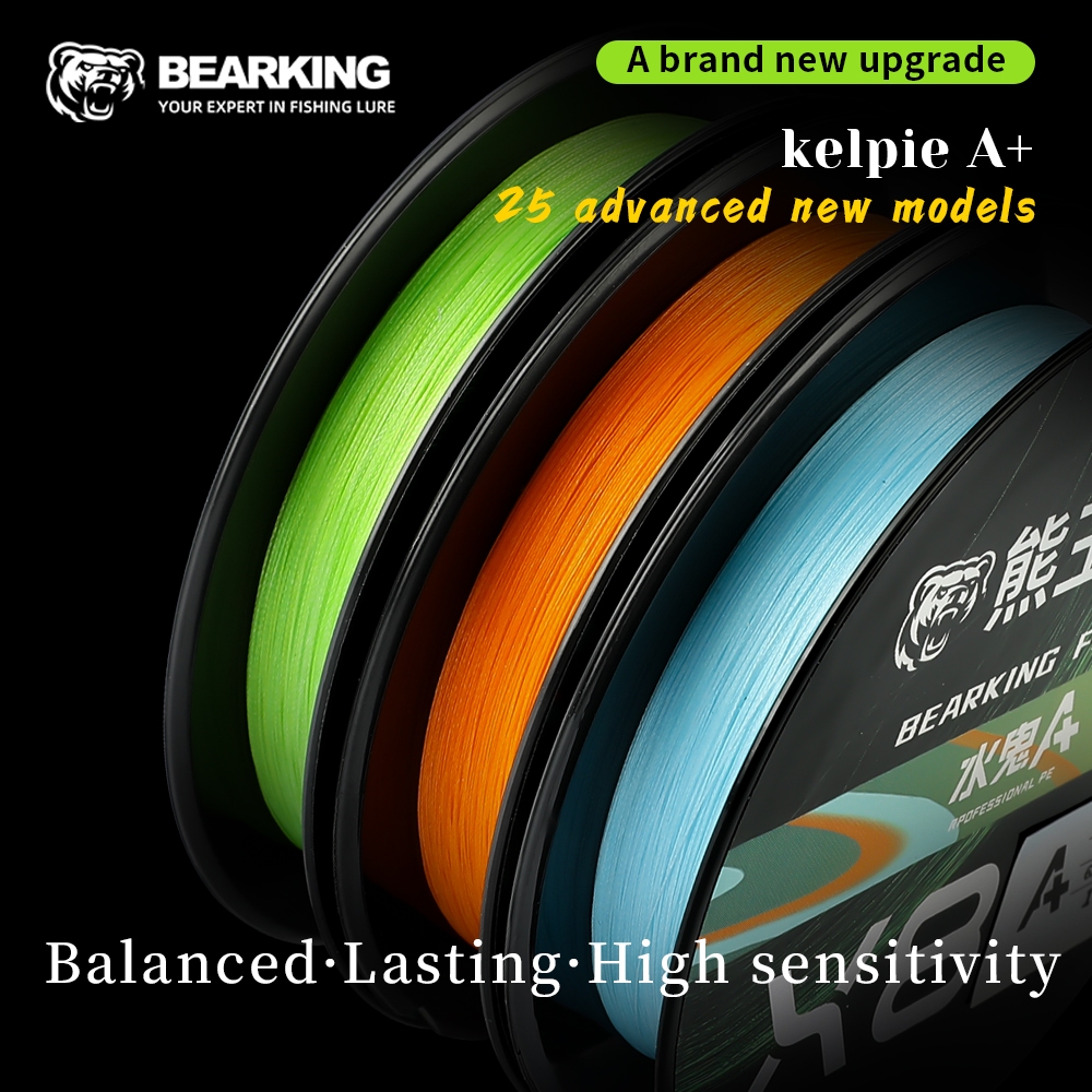 BEARKING ใหม่ X8 สายถัก PE อัพเกรดเส้นใยญี่ปุ่น ทนทาน.Zero การดูดซึมน้ำ แรงเสียดทานต่ำ สําหรับการลอยยาว