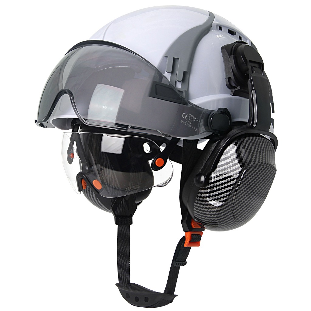 AOLAMEGS Dual Goggles Safety Helmet Streamline Design พร้อม Carbon Fiber Earmuff