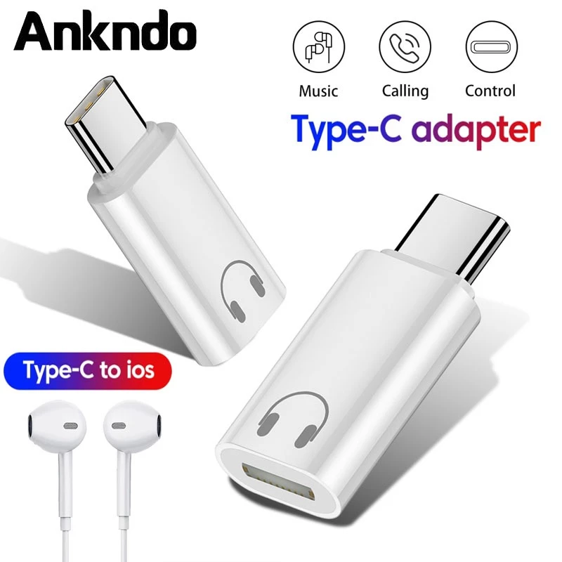 Type C ถึง IOS หูฟังอะแดปเตอร์เสียง USB C ชาย IOS หญิงหูฟัง Converter สําหรับ iPh 16 15 โทรศัพท์แท็บเล็ต