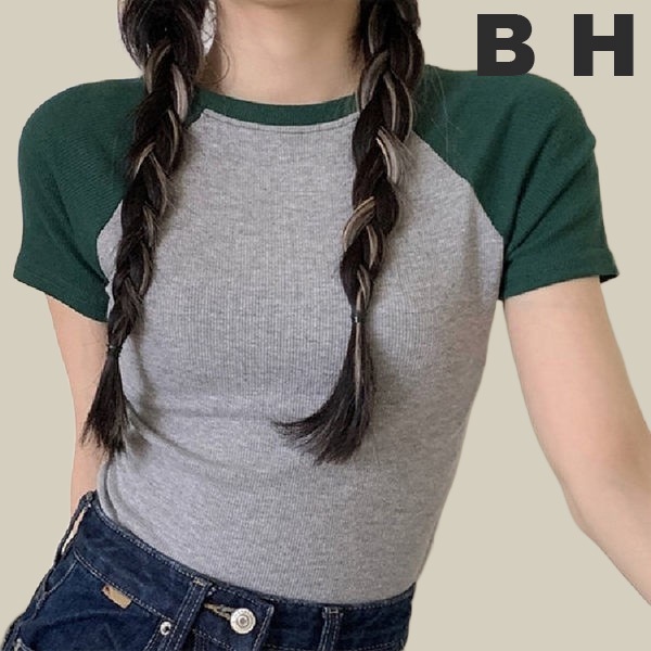 2021 Women's cotton Stitched T-shirt short sleeves