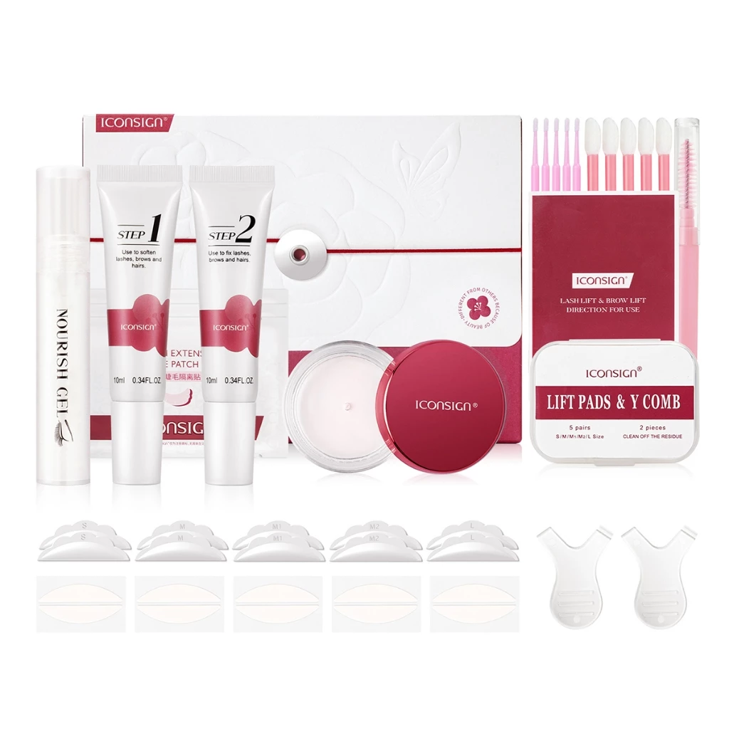 ICONSIGN Eyelash Eyebrow Lift Plant Extract Lash Lift Kit Camellia Lift Kit สําหรับขนตาดัด 90 วันปลอดภัยสําหรับผิวแพ้ง่าย