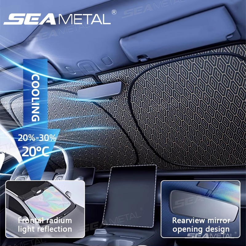 SEAMETAL ม่านบังแดดรถยนต์ ม่านบังแดดในรถ กันแดด การป้องกันรังสียูวี บังแดดรถยนต์