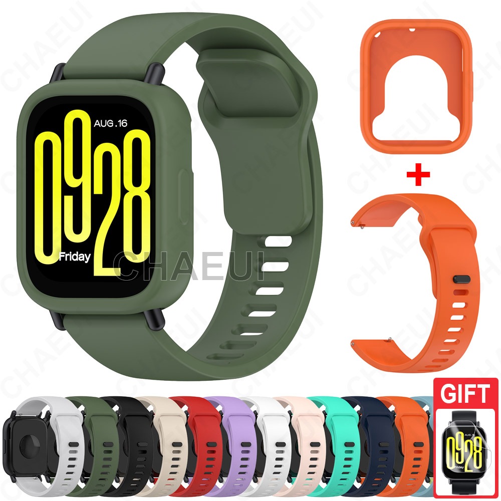 สายรัดซิลิโคนพร้อมเคสกรอบอุปกรณ์เสริมสร้อยข้อมือสําหรับ Redmi Watch 5 Active Lite