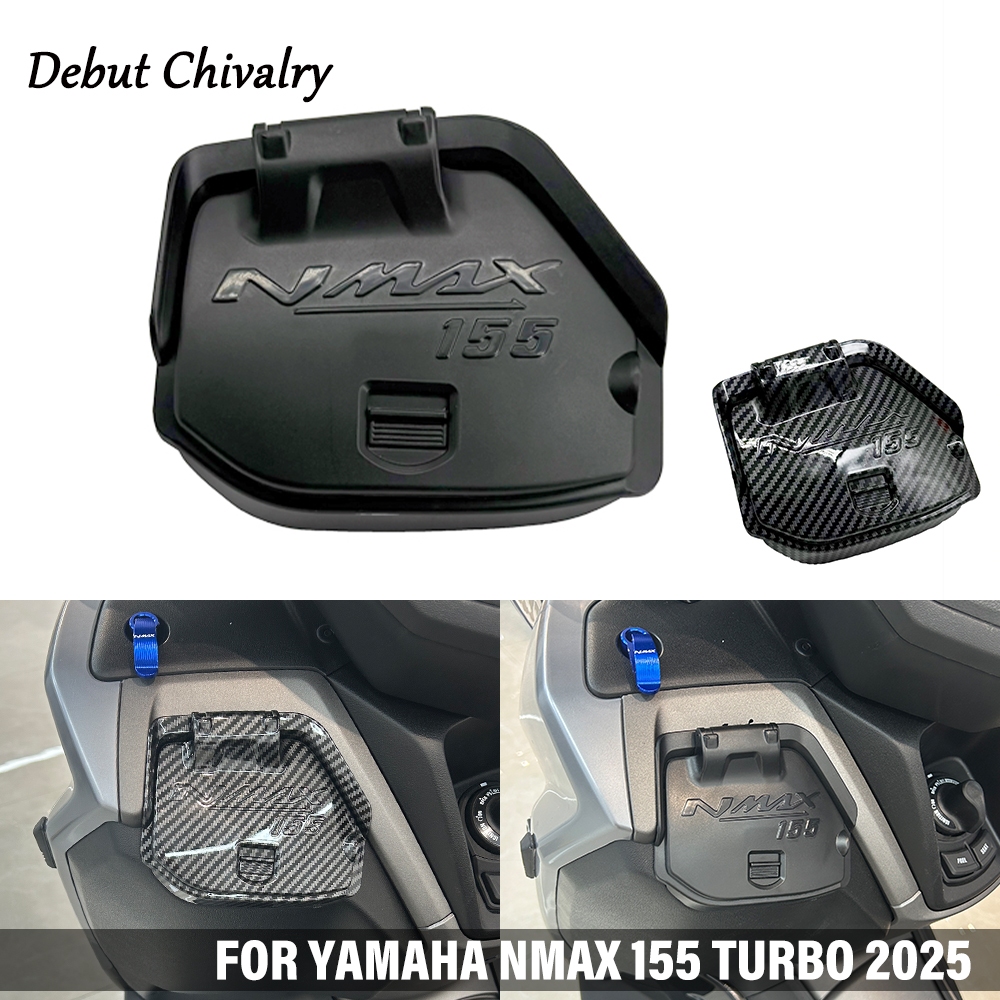 มีรูสายเคเบิลข้อมูลฝาครอบสําหรับ YAMAHA Nmax155 125 V3 2025-2026 TechMax Trubo กันน้ําฝาครอบกระเป๋า ABS UPGRADE ด้านข้างกระเป๋า