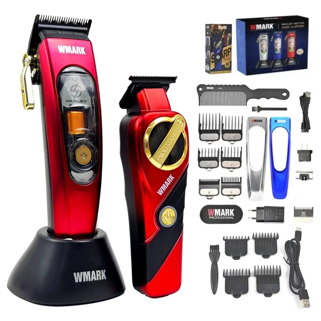 WMARK Hair Clipper NG-9004 NG-9213 Combo Professional Hair Cutting & Trimming Set 10000RPM Magnetic 