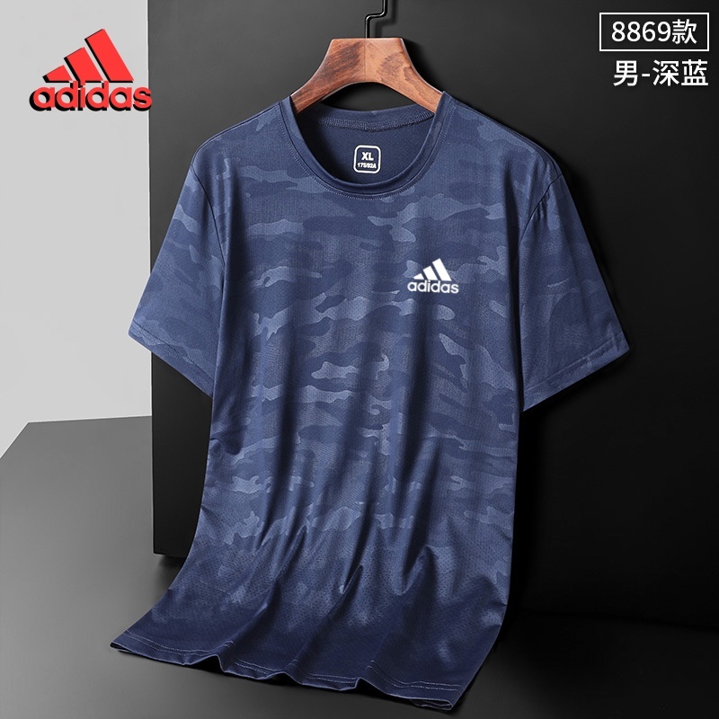 เสื้อยืดแขนสั้นผู้ชาย เสื้อยืดผ้าไหมน้ําแข็ง Perspiration Quick-Drying Cool Feeling หลวมยืด