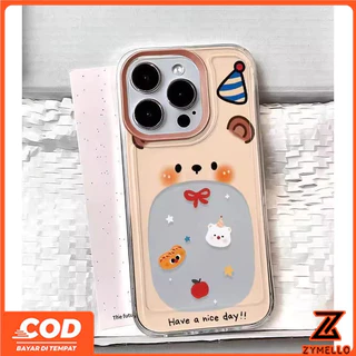 สําหรับOPPO Reno16F 16Pro 15F 15ProMax 14F 14Pro 13F 13Pro 12F 12Pro 11F 11Pro 10Pro 8T 8Z 7Z 6Zน่ารักการ์ตูนขี้อายหมีสีน้ําตาลกันกระแทกTPUเคสโทรศัพท์