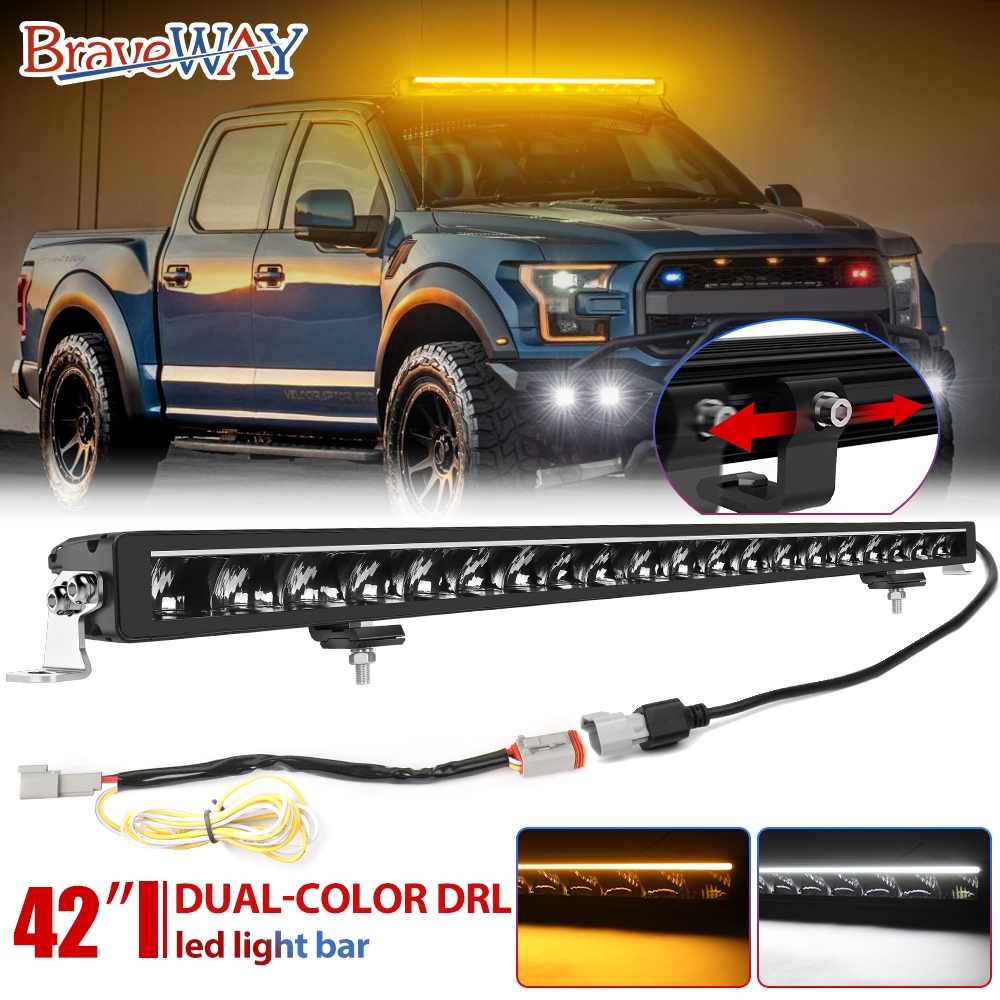 เลเซอร์ไฟ LED 10 นิ้ว 21 นิ้ว 32 นิ้ว Super Bright ไฟ LED Bar Combo DRL สีขาวและ Amber สําหรับ 4x4 Off road รถบรรทุก 12V 24V ไฟ LED ทํางาน Super Slim Grille Light