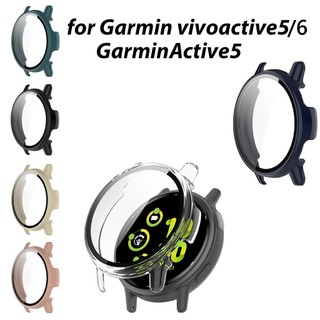 กระจกนิรภัย + สําหรับ Garmin Vivoactive 5 6 Active 5 All-Around Screen Protector Hard PC กันชน SmartWatch ฝาครอบ Anti-scratch