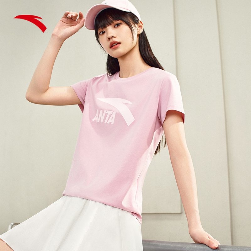 ANTA เสื้อยืดกีฬาผู้หญิง Fitness Training (ขาว/ดํา/ม่วง/ชมพู) 962528115