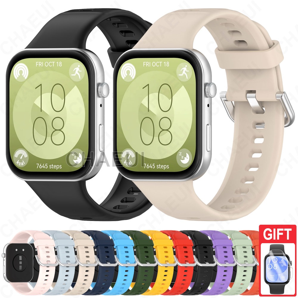 สายซิลิโคนทนทานสายรัดข้อมือเปลี่ยนสร้อยข้อมือสําหรับ Huawei Watch Fit 4 3 / Huawei Watch Fit 4 Pro